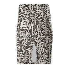 Load image into Gallery viewer, Hand Drawn Labyrinth Pencil Skirt by The Photo Access
