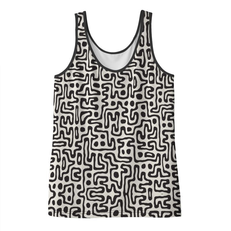 Hand Drawn Labyrinth Ladies Tank Top by The Photo Access