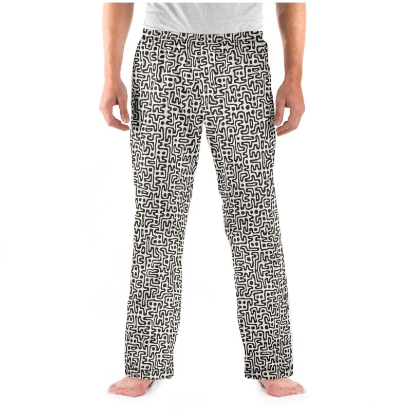 Hand Drawn Labyrinth Mens Pajama Bottoms by The Photo Access