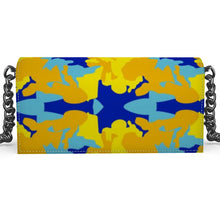 Load image into Gallery viewer, Yellow Blue Neon Camouflage Oana Evening Bag by The Photo Access
