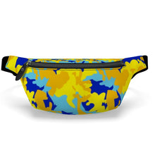 Load image into Gallery viewer, Yellow Blue Neon Camouflage Fanny Pack by The Photo Access
