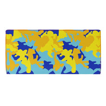 Cargar imagen en el visor de la galería, Yellow Blue Neon Camouflage Travel Wallet by The Photo Access
