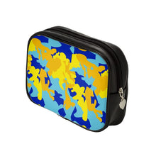 Load image into Gallery viewer, Yellow Blue Neon Camouflage Make Up Bags by The Photo Access
