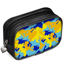 Lade das Bild in den Galerie-Viewer, Yellow Blue Neon Camouflage Pouch Wallet by The Photo Access
