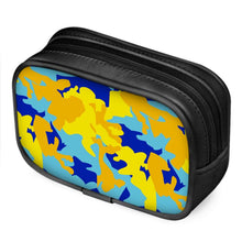 Lade das Bild in den Galerie-Viewer, Yellow Blue Neon Camouflage Pouch Wallet by The Photo Access
