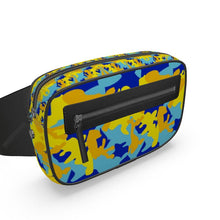 Load image into Gallery viewer, Yellow Blue Neon Camouflage Belt Bag by The Photo Access
