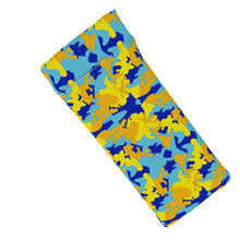 Load image into Gallery viewer, Yellow Blue Neon Camouflage Glasses Case Pouch by The Photo Access

