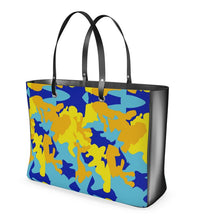 Cargar imagen en el visor de la galería, Yellow Blue Neon Camouflage Handbags by The Photo Access
