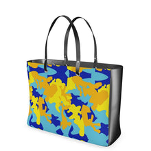 Cargar imagen en el visor de la galería, Yellow Blue Neon Camouflage Handbags by The Photo Access
