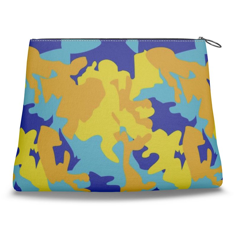 Yellow Blue Neon Camouflage Clutch Purse by The Photo Access