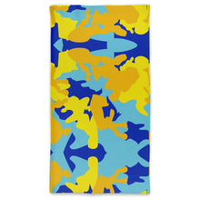 Cargar imagen en el visor de la galería, Yellow Blue Neon Camouflage Neck Tube Scarves by The Photo Access
