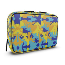 Lade das Bild in den Galerie-Viewer, Yellow Blue Neon Camouflage Mens Large Wash Bag by The Photo Access
