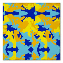 Lade das Bild in den Galerie-Viewer, Yellow Blue Neon Camouflage Pocket Square by The Photo Access
