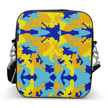 Load image into Gallery viewer, Yellow Blue Neon Camouflage Shoulder Bag by The Photo Access
