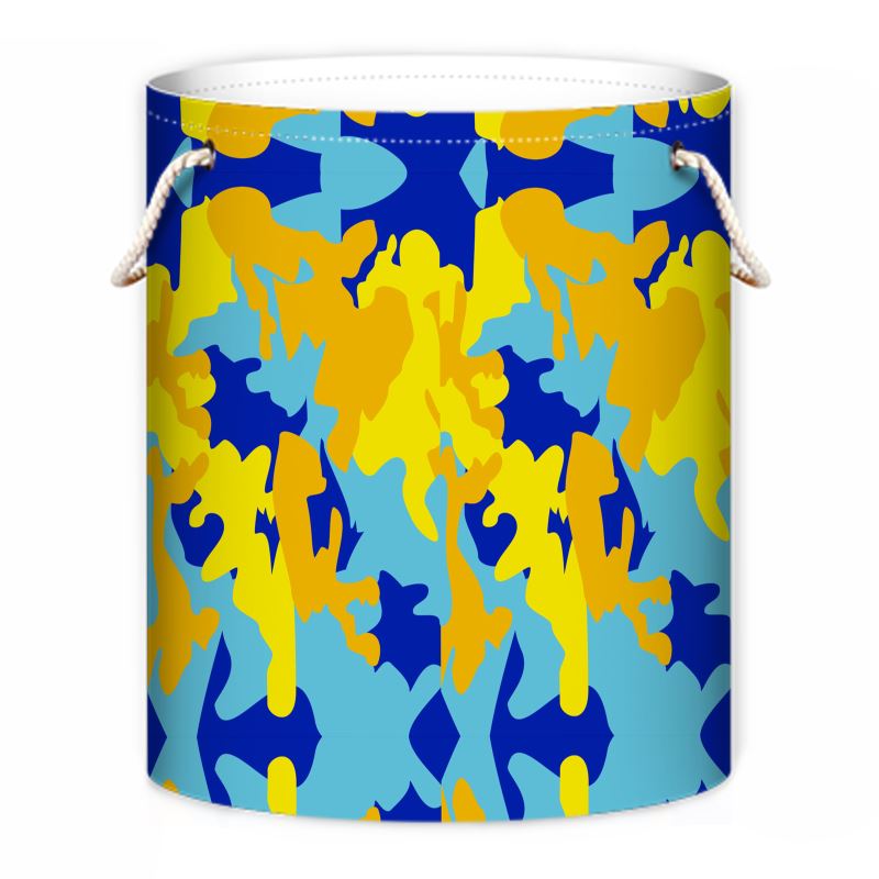 Yellow Blue Neon Camouflage Laundry Bag by The Photo Access