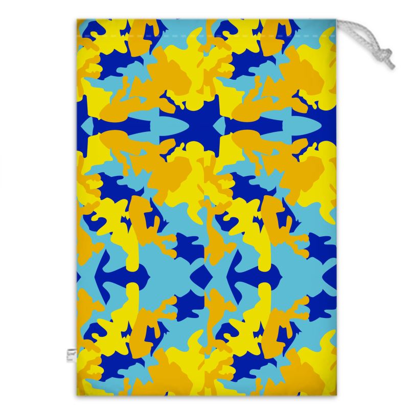 Yellow Blue Neon Camouflage Toy Sack by The Photo Access