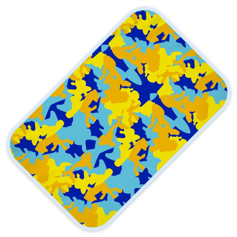 Yellow Blue Neon Camouflage Baby Changing Mats by The Photo Access