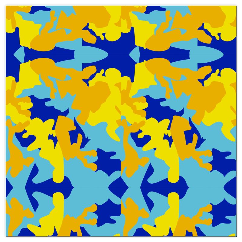 Yellow Blue Neon Camouflage Playmat by The Photo Access
