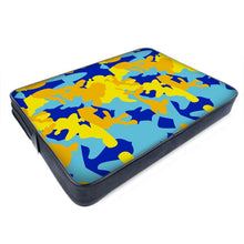 Load image into Gallery viewer, Yellow Blue Neon Camouflage Laptop Case by The Photo Access
