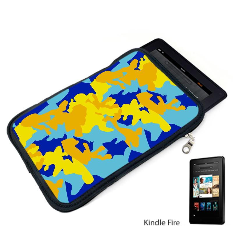 Yellow Blue Neon Camouflage Kindle Case by The Photo Access