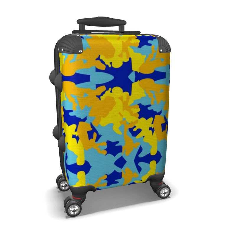 Yellow Blue Neon Camouflage Luggage by The Photo Access