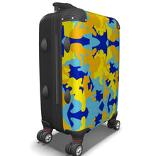 Cargar imagen en el visor de la galería, Yellow Blue Neon Camouflage Luggage by The Photo Access
