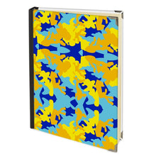 Load image into Gallery viewer, Yellow Blue Neon Camouflage Address Book by The Photo Access
