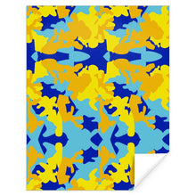 Cargar imagen en el visor de la galería, Yellow Blue Neon Camouflage Gift Wrap by The Photo Access
