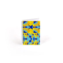 Load image into Gallery viewer, Yellow Blue Neon Camouflage Spiral Notebook by The Photo Access
