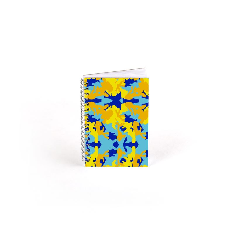 Yellow Blue Neon Camouflage Spiral Notebook by The Photo Access