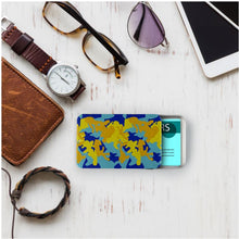 Lade das Bild in den Galerie-Viewer, Yellow Blue Neon Camouflage Business Card Tin by The Photo Access
