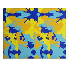 将图片加载到图库查看器，Yellow Blue Neon Camouflage Desk Pad by The Photo Access
