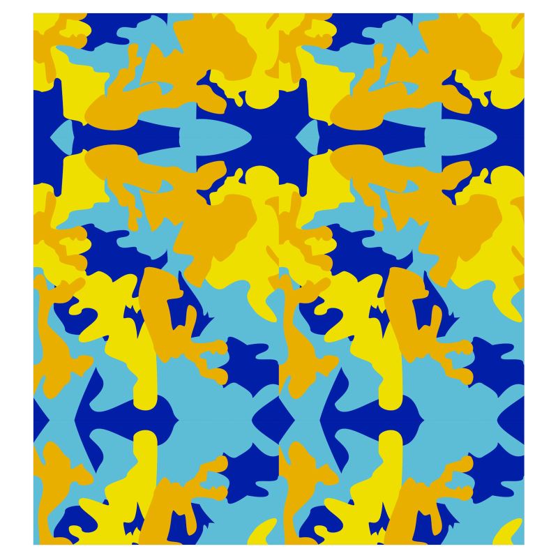 Yellow Blue Neon Camouflage Gaming Mats by The Photo Access