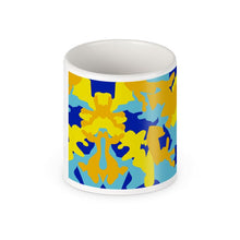 Cargar imagen en el visor de la galería, Yellow Blue Neon Camouflage Pen Pot by The Photo Access
