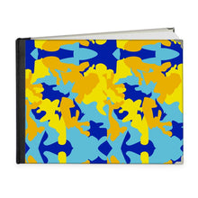 Cargar imagen en el visor de la galería, Yellow Blue Neon Camouflage Guest Book by The Photo Access

