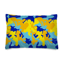 Cargar imagen en el visor de la galería, Yellow Blue Neon Camouflage Pillow Cases by The Photo Access
