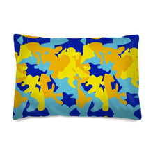 将图片加载到图库查看器，Yellow Blue Neon Camouflage Pillow Cases by The Photo Access
