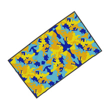 Cargar imagen en el visor de la galería, Yellow Blue Neon Camouflage Towels by The Photo Access
