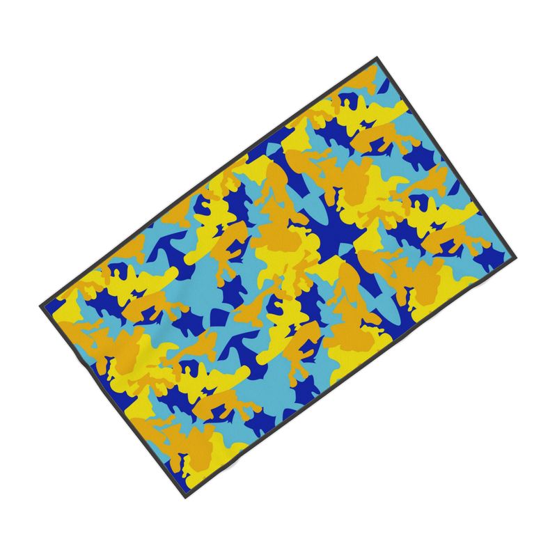 Yellow Blue Neon Camouflage Towels by The Photo Access