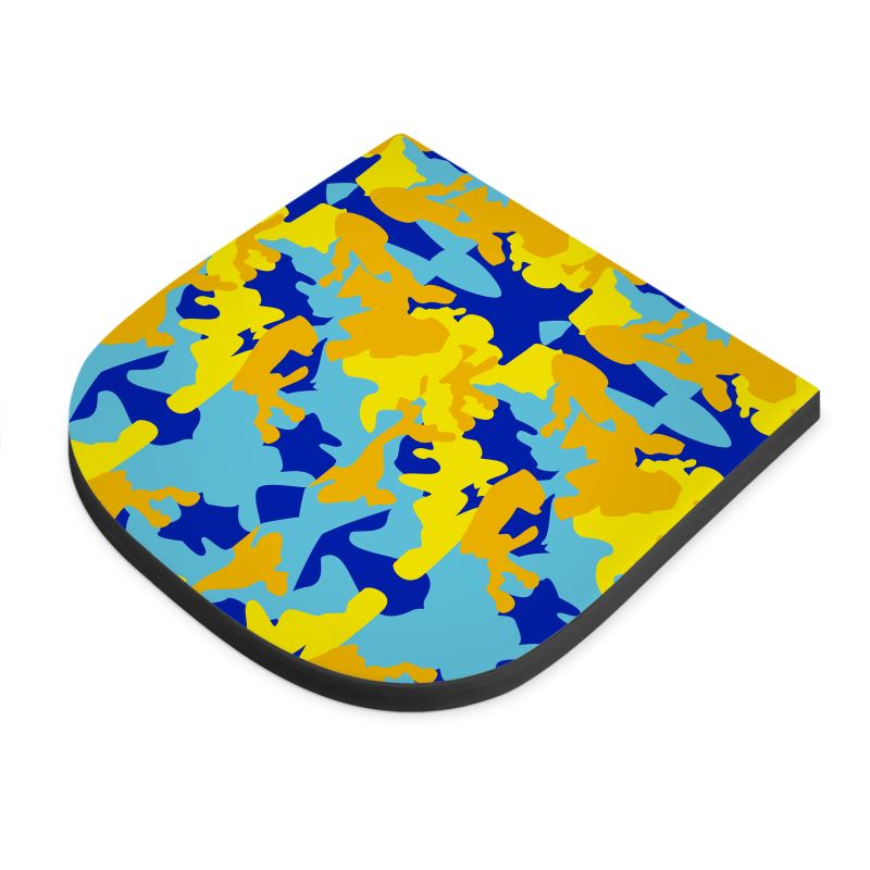 Yellow Blue Neon Camouflage Seat Pad by The Photo Access