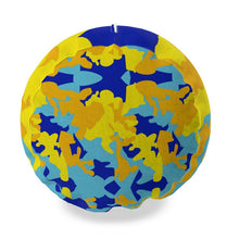 Load image into Gallery viewer, Yellow Blue Neon Camouflage Big Bolster Cushion by The Photo Access
