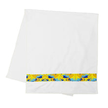 Load image into Gallery viewer, Yellow Blue Neon Camouflage Strip Towels by The Photo Access
