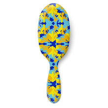 Cargar imagen en el visor de la galería, Yellow Blue Neon Camouflage Hairbrush by The Photo Access

