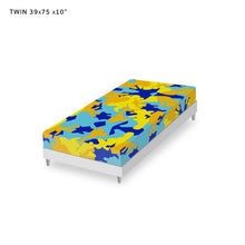Load image into Gallery viewer, Yellow Blue Neon Camouflage Fitted Sheets USA by The Photo Access
