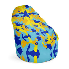 将图片加载到图库查看器，Yellow Blue Neon Camouflage Bean Bag Cover by The Photo Access
