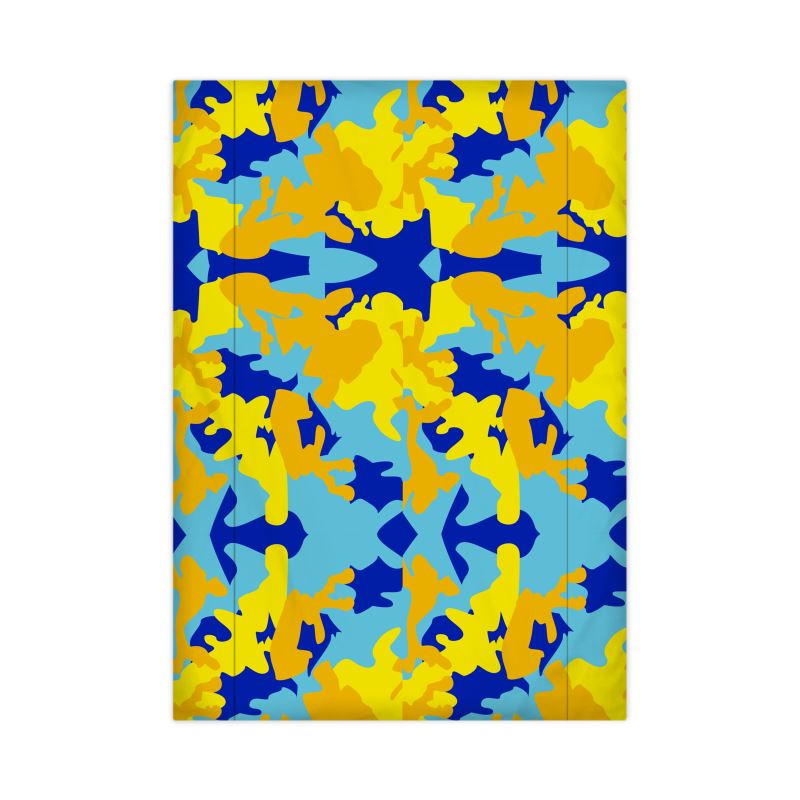 Yellow Blue Neon Camouflage Duvet Covers Japan by The Photo Access