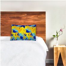 Cargar imagen en el visor de la galería, Yellow Blue Neon Camouflage Pillow Cases by The Photo Access
