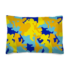 Cargar imagen en el visor de la galería, Yellow Blue Neon Camouflage Pillow Cases sizes by The Photo Access
