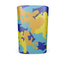 将图片加载到图库查看器，Yellow Blue Neon Camouflage Square Shot Glasses (Set of 2) by The Photo Access
