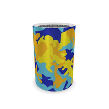 Lade das Bild in den Galerie-Viewer, Yellow Blue Neon Camouflage Wine Bottle Cooler by The Photo Access
